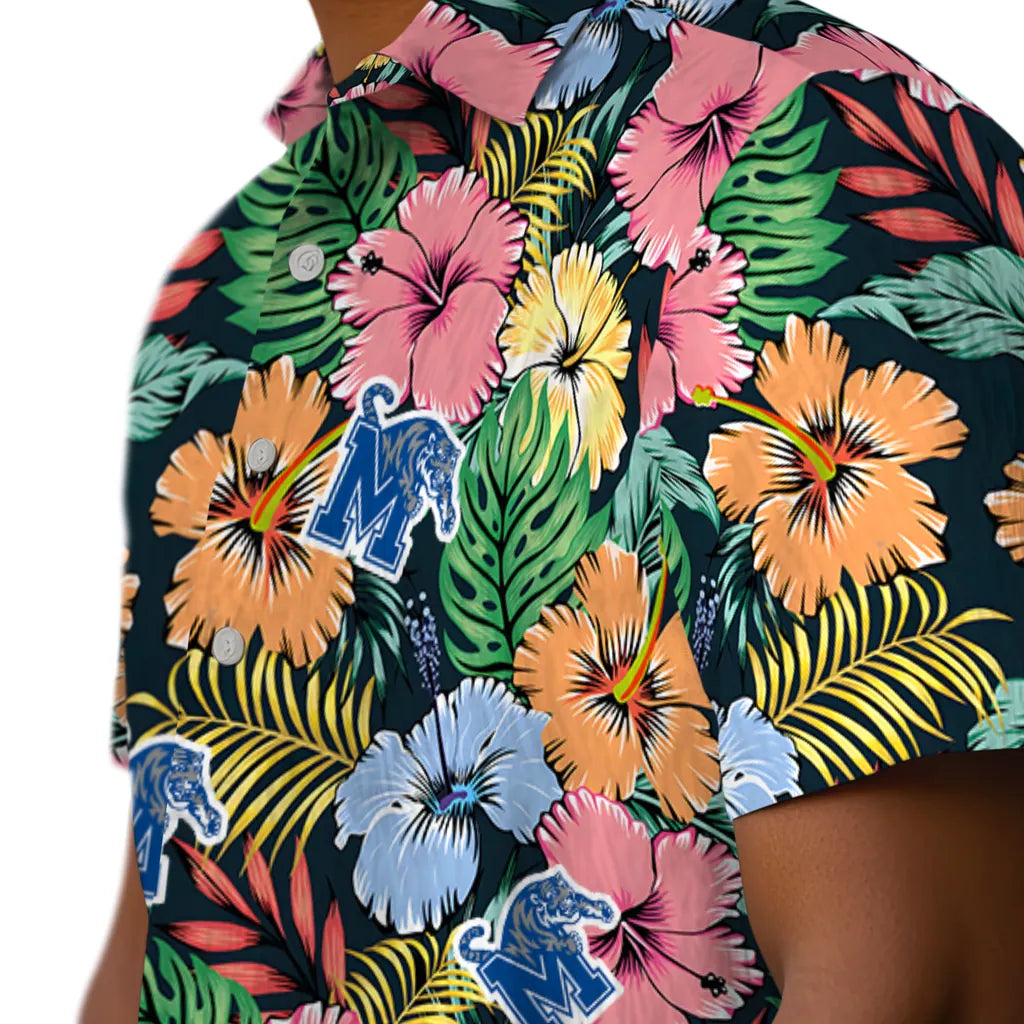 Memphis Tigers Hawaiian Shirt - Brilliant Hibiscus Garden | Hula Hawaiian Shirts