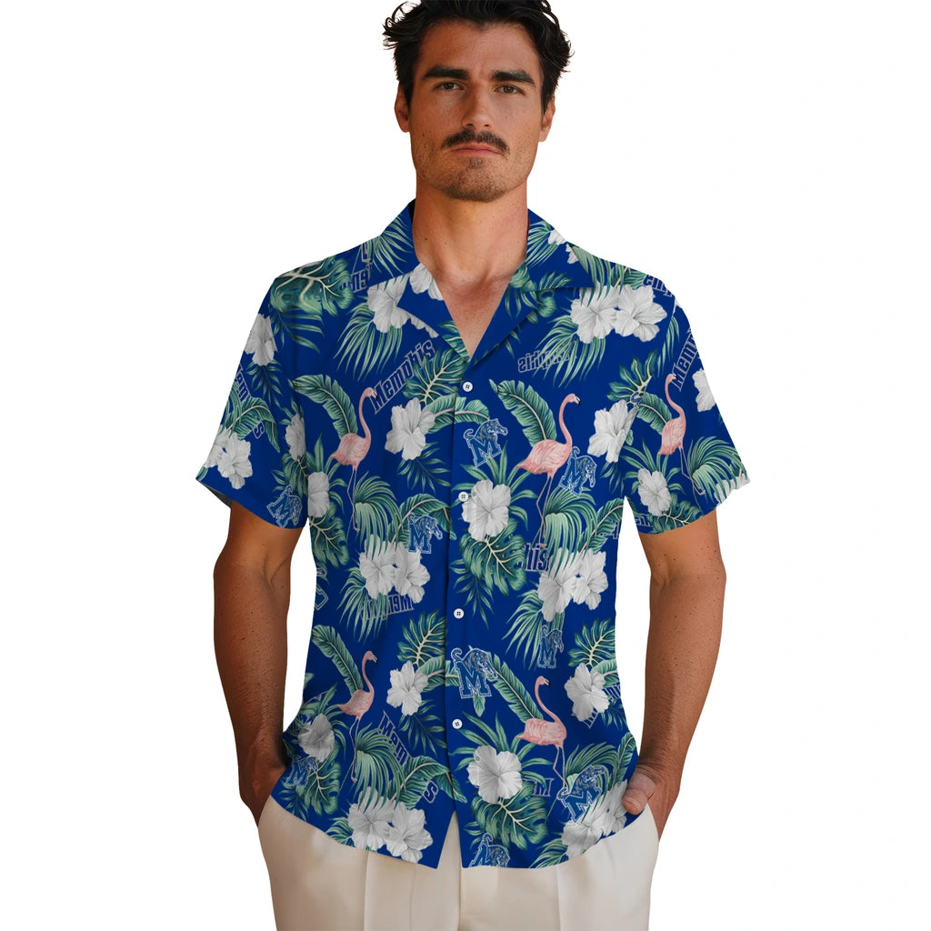 Memphis Tigers Hawaiian Shirt - Flamingo and Hibiscus | Hula Hawaiian Shirts