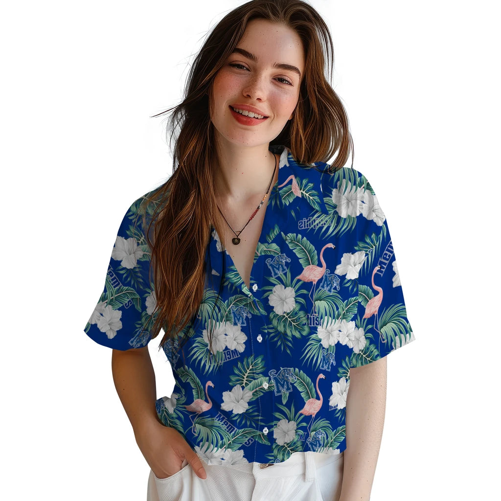 Memphis Tigers Hawaiian Shirt - Flamingo and Hibiscus | Hula Hawaiian Shirts