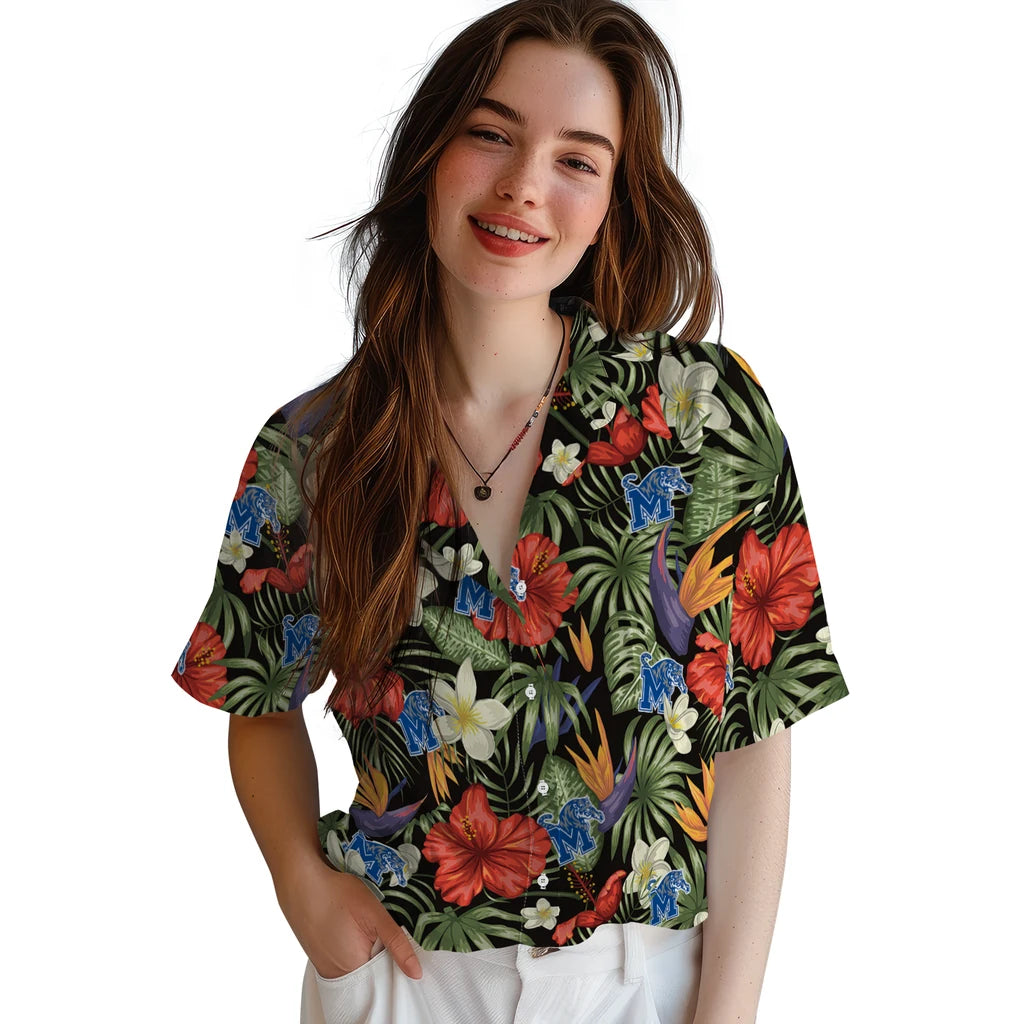 Memphis Tigers Hawaiian Shirt - Hawaii Floral Hibiscus | Hula Hawaiian Shirts
