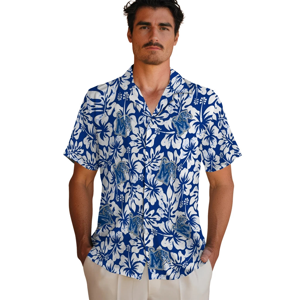 Memphis Tigers Hawaiian Shirt - Hibiscus Motif | Hula Hawaiian Shirts