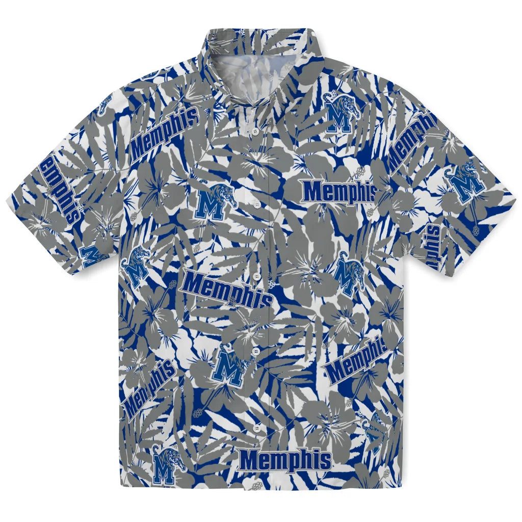 Memphis Tigers Hawaiian Shirt - Hibiscus Overlay | Hula Hawaiian Shirts