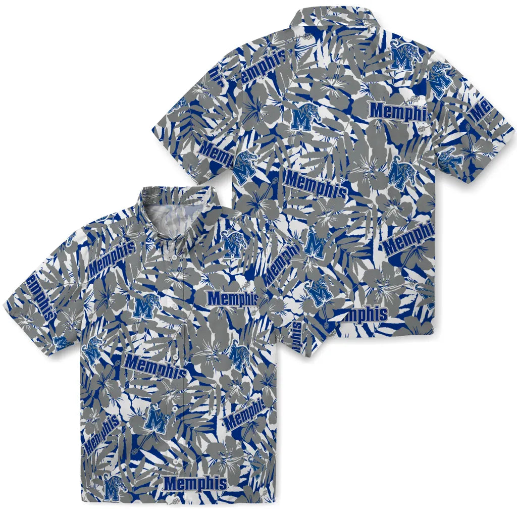 Memphis Tigers Hawaiian Shirt - Hibiscus Overlay | Hula Hawaiian Shirts