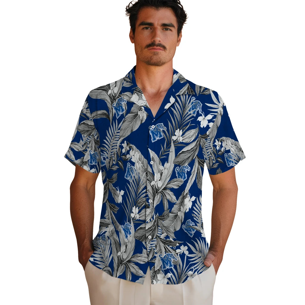 Memphis Tigers Hawaiian Shirt - Palm Leaves | Hula Hawaiian Shirts