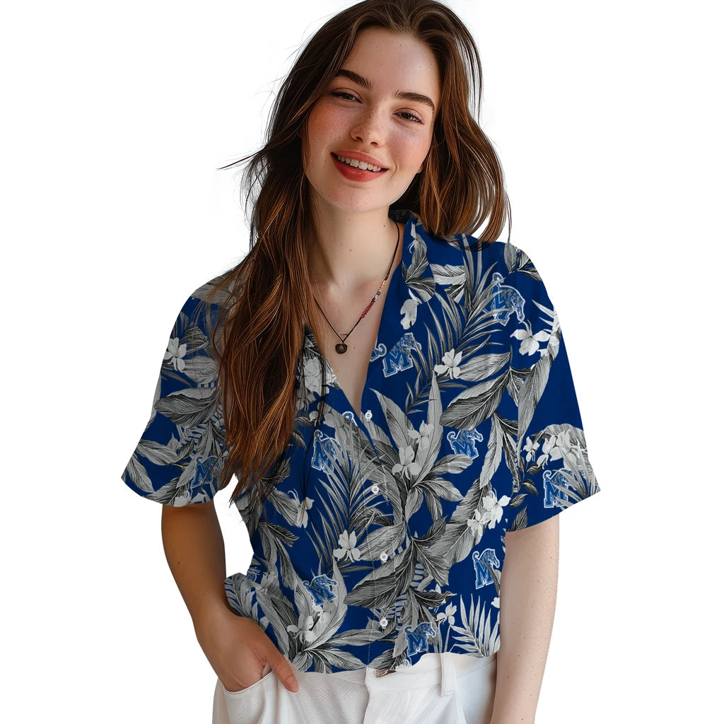 Memphis Tigers Hawaiian Shirt - Palm Leaves | Hula Hawaiian Shirts