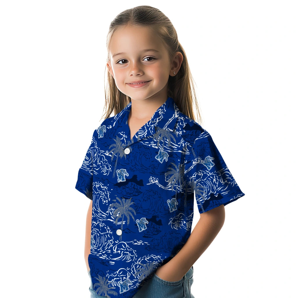 Memphis Tigers Hawaiian Shirt - Wave Palm | Hula Hawaiian Shirts