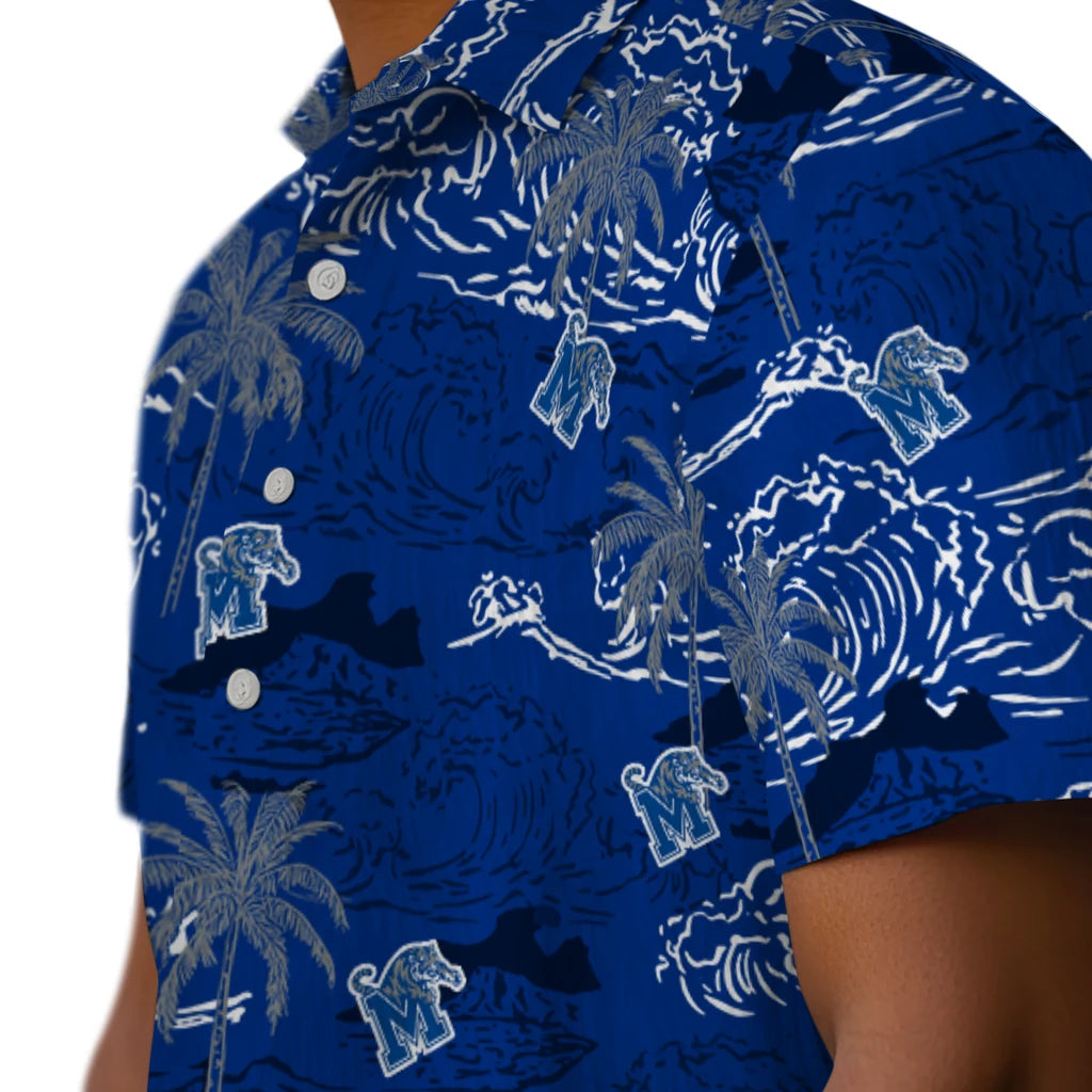 Memphis Tigers Hawaiian Shirt - Wave Palm | Hula Hawaiian Shirts