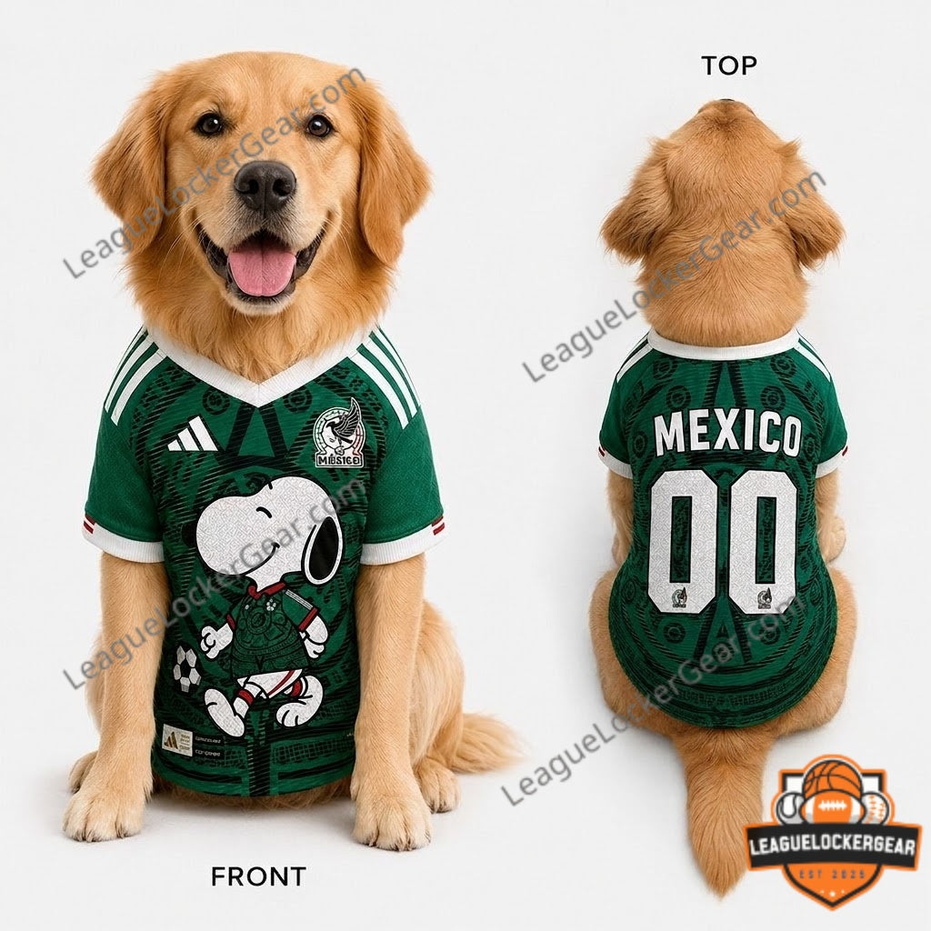 Mexico FIFA World Cup 2026 Snoopy Pet Jersey - LeagueLockerGear