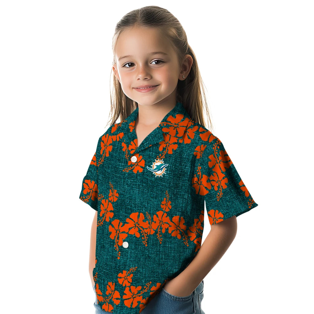 Miami Dolphins Hawaiian Shirt - 50th State Flower | Hula Hawaiian Shirts