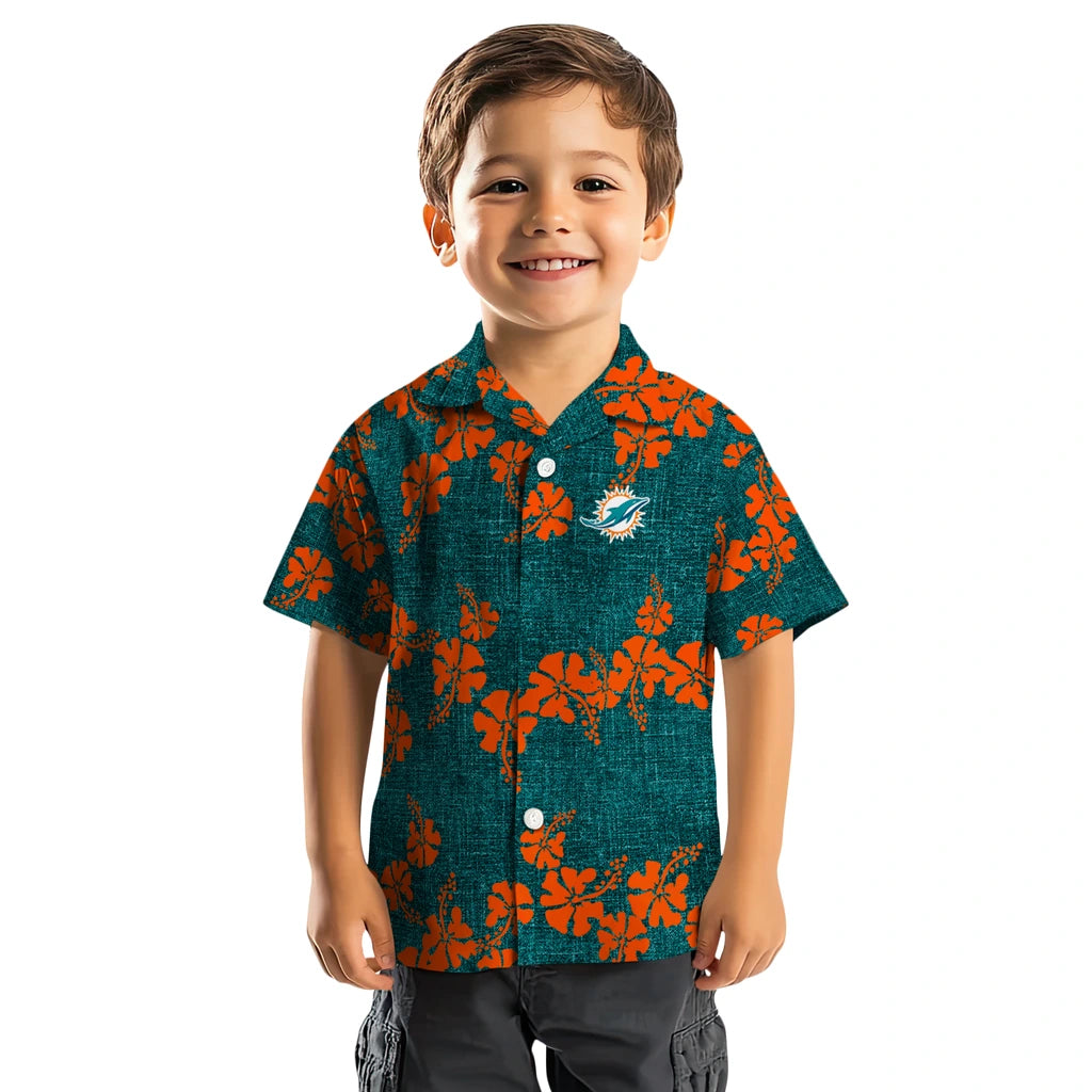 Miami Dolphins Hawaiian Shirt - 50th State Flower | Hula Hawaiian Shirts