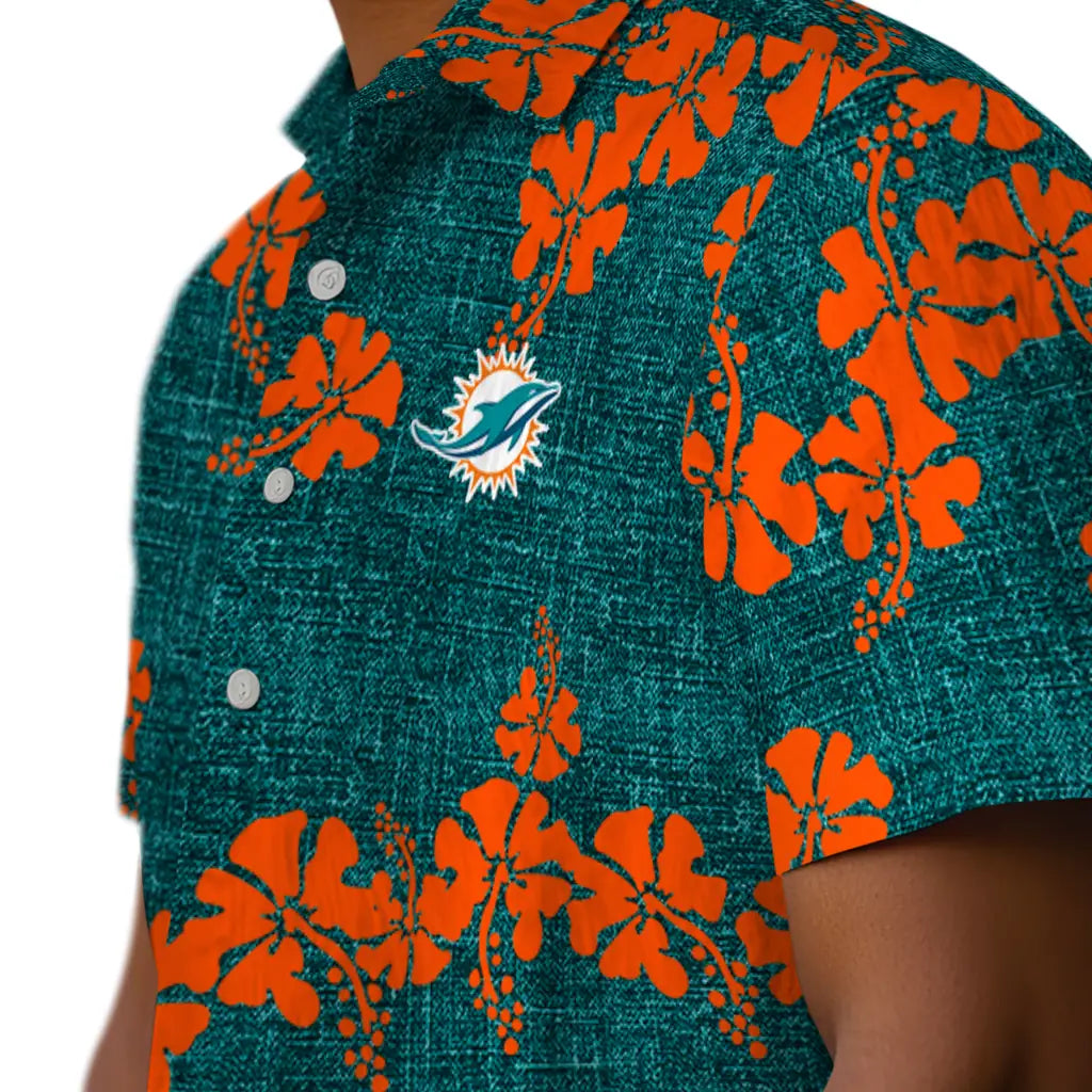Miami Dolphins Hawaiian Shirt - 50th State Flower | Hula Hawaiian Shirts