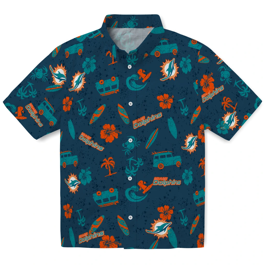 Miami Dolphins Hawaiian Shirt - Beach Vibe | Hula Hawaiian Shirts