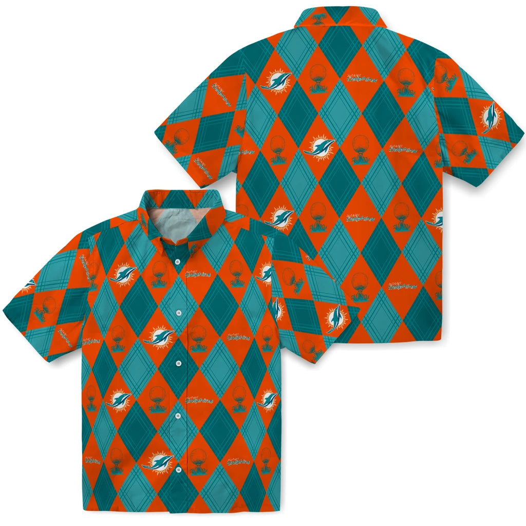 Miami Dolphins Hawaiian Shirt - Golfing Plaid | Hula Hawaiian Shirts