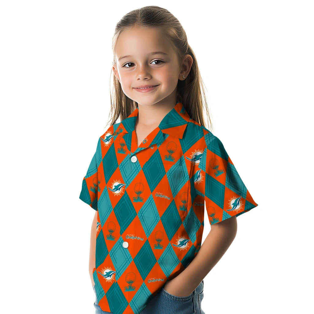 Miami Dolphins Hawaiian Shirt - Golfing Plaid | Hula Hawaiian Shirts