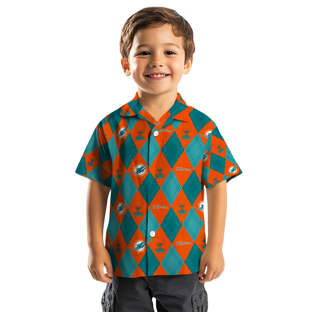 Miami Dolphins Hawaiian Shirt - Golfing Plaid | Hula Hawaiian Shirts