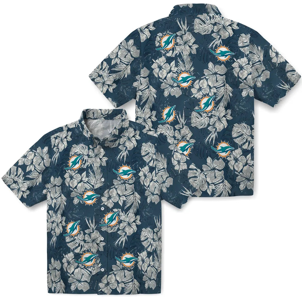 Miami Dolphins Hawaiian Shirt - Hibiscus Flowers | Hula Hawaiian Shirts