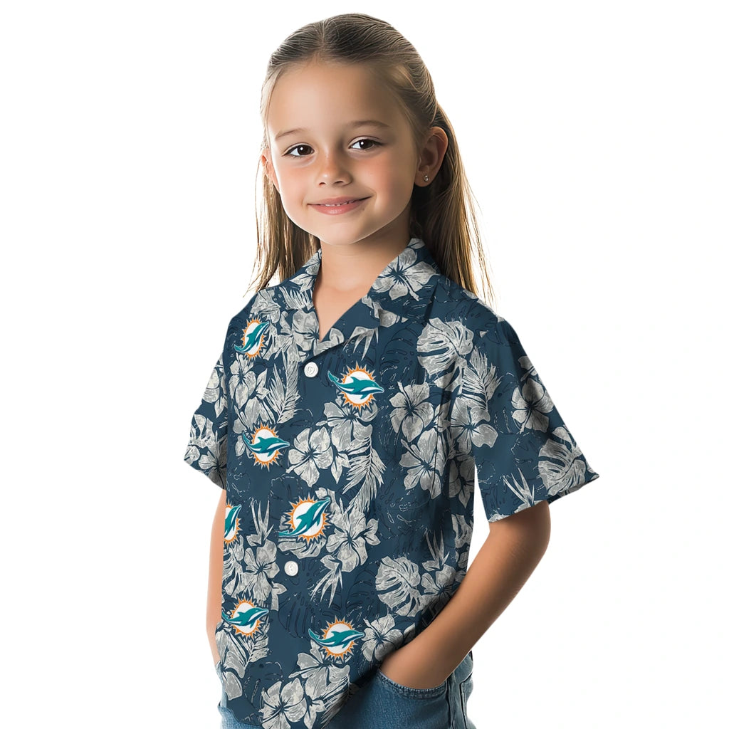 Miami Dolphins Hawaiian Shirt - Hibiscus Flowers | Hula Hawaiian Shirts
