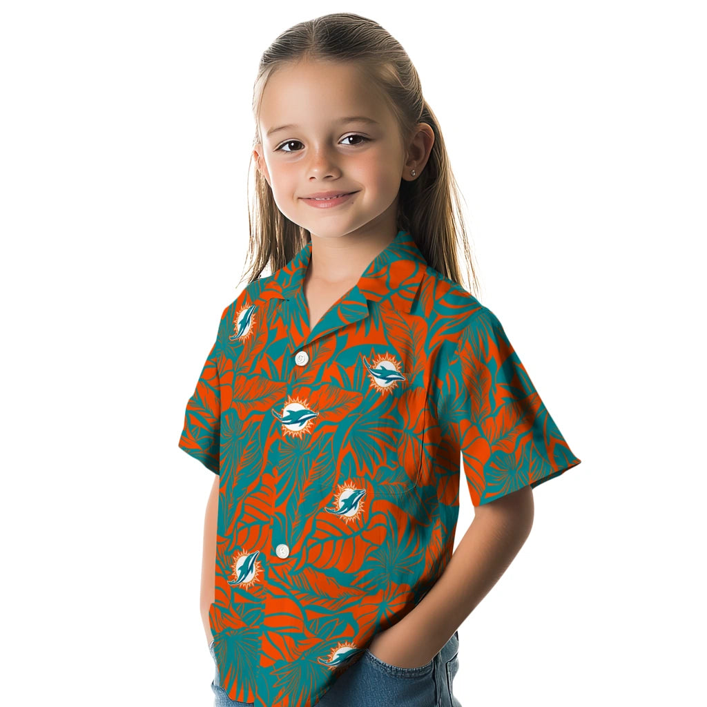Miami Dolphins Hawaiian Shirt - Monstera Layer | Hula Hawaiian Shirts