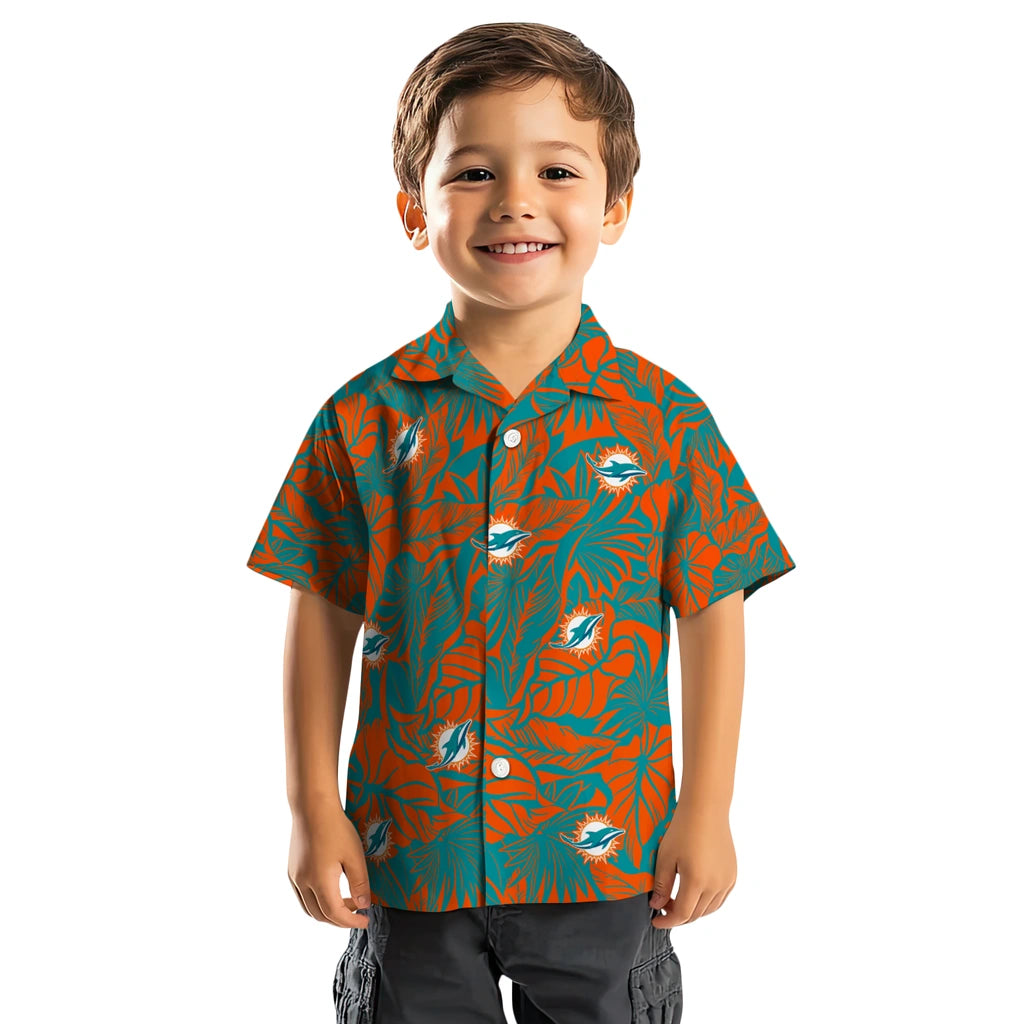 Miami Dolphins Hawaiian Shirt - Monstera Layer | Hula Hawaiian Shirts