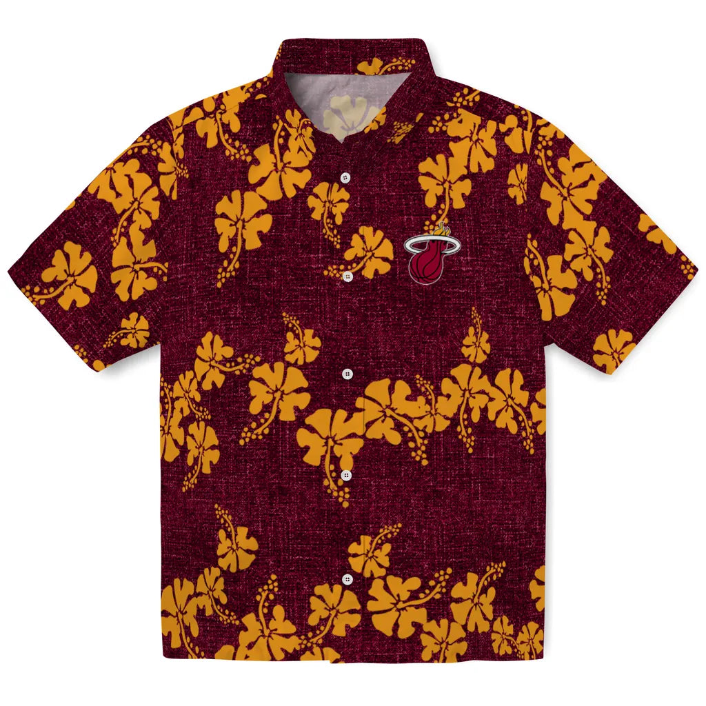 Miami Heat Hawaiian Shirt - 50th State Flower | Hula Hawaiian Shirts