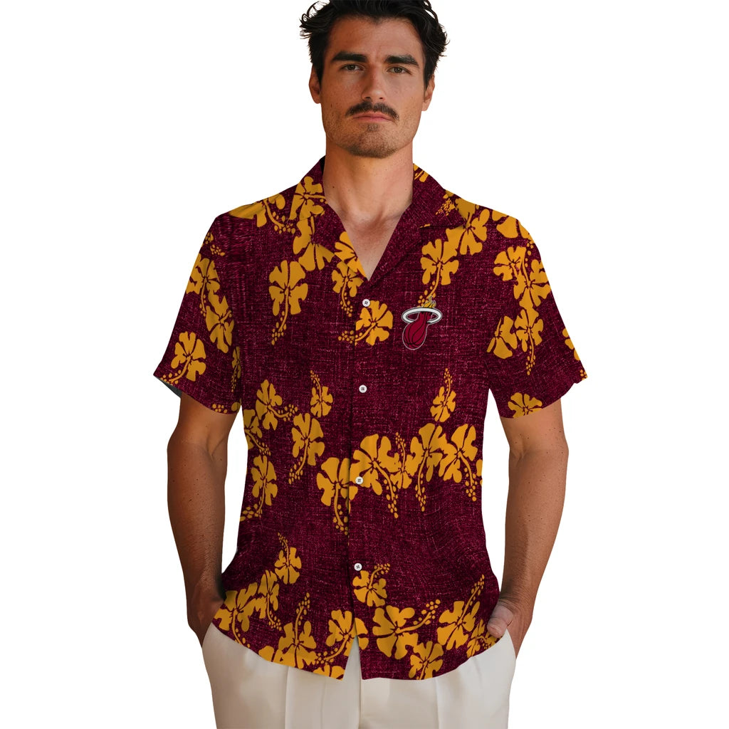 Miami Heat Hawaiian Shirt - 50th State Flower | Hula Hawaiian Shirts