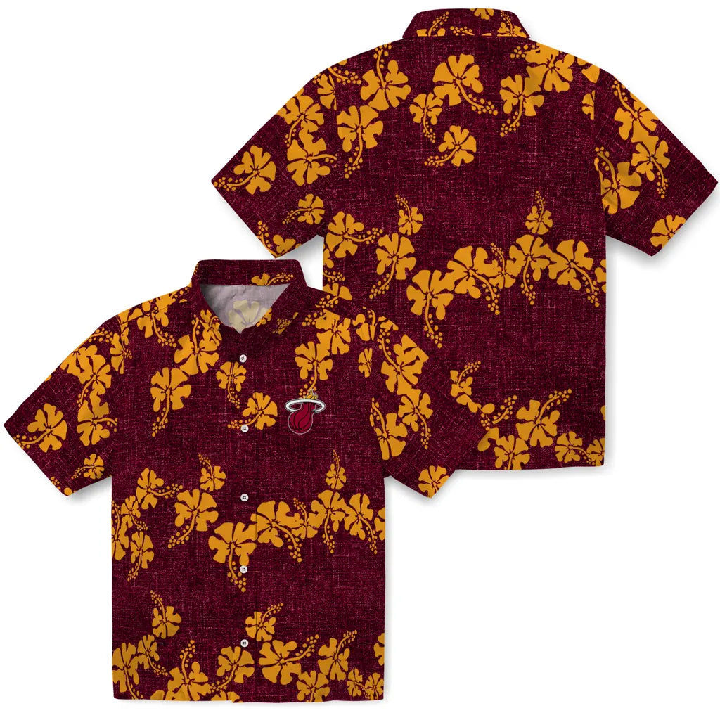 Miami Heat Hawaiian Shirt - 50th State Flower | Hula Hawaiian Shirts