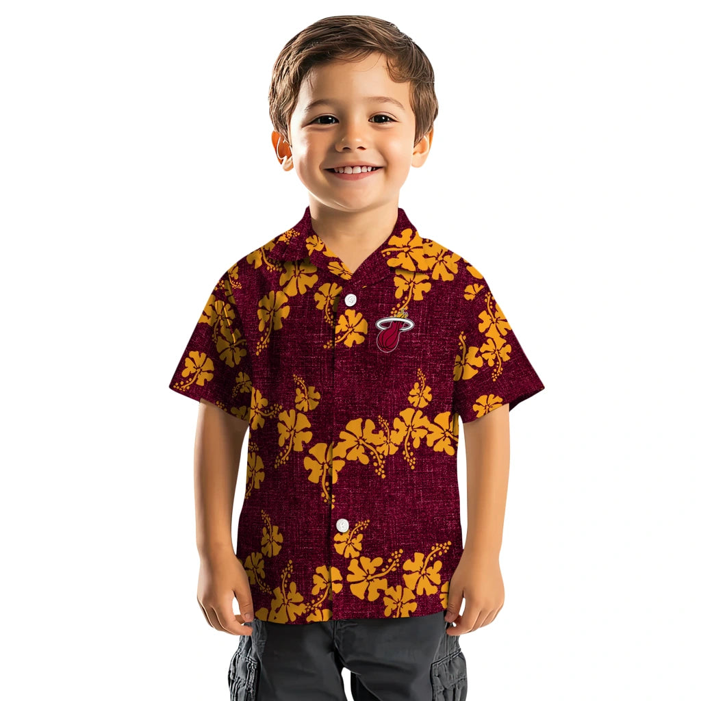 Miami Heat Hawaiian Shirt - 50th State Flower | Hula Hawaiian Shirts