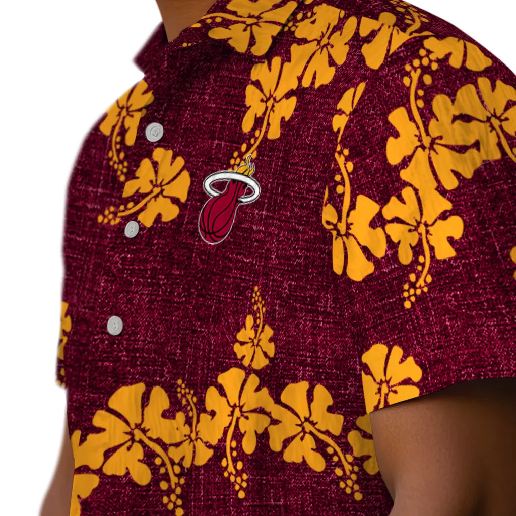 Miami Heat Hawaiian Shirt - 50th State Flower | Hula Hawaiian Shirts