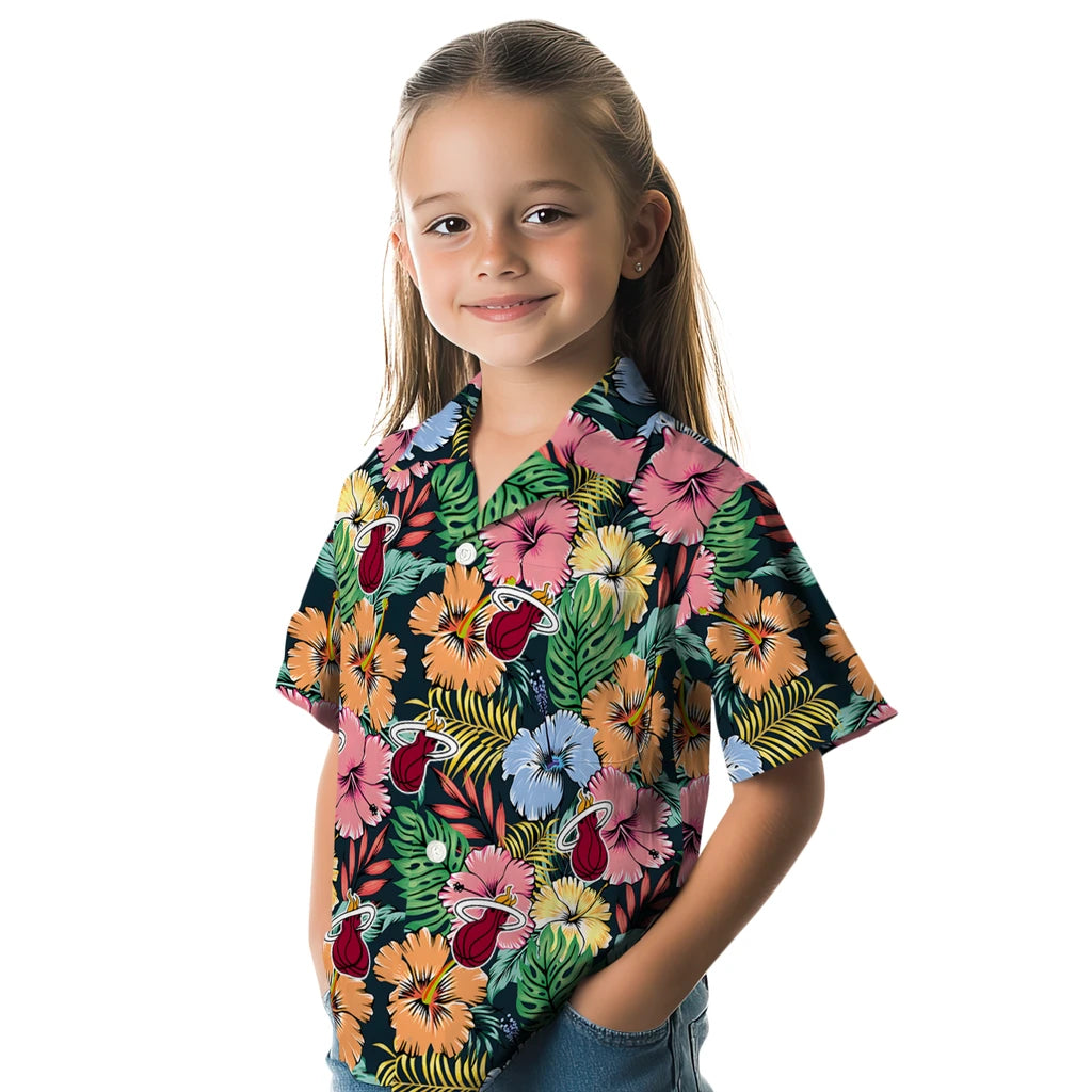 Miami Heat Hawaiian Shirt - Brilliant Hibiscus Garden | Hula Hawaiian Shirts