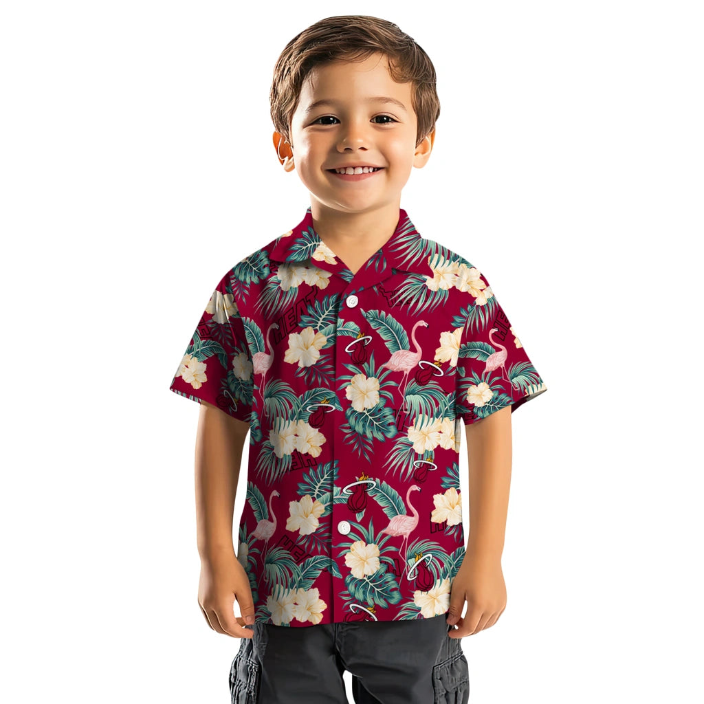 Miami Heat Hawaiian Shirt - Flamingo and Hibiscus | Hula Hawaiian Shirts