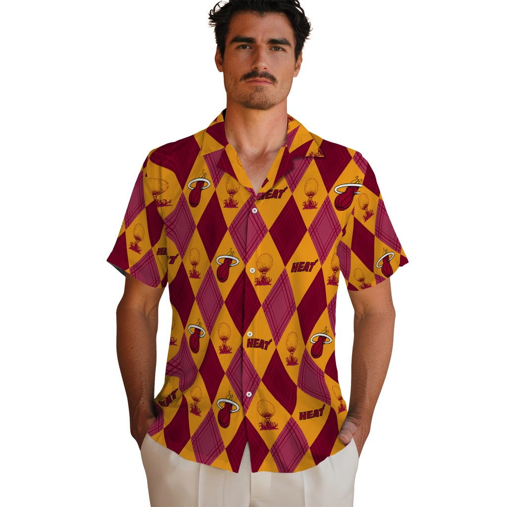 Miami Heat Hawaiian Shirt - Golfing Plaid | Hula Hawaiian Shirts