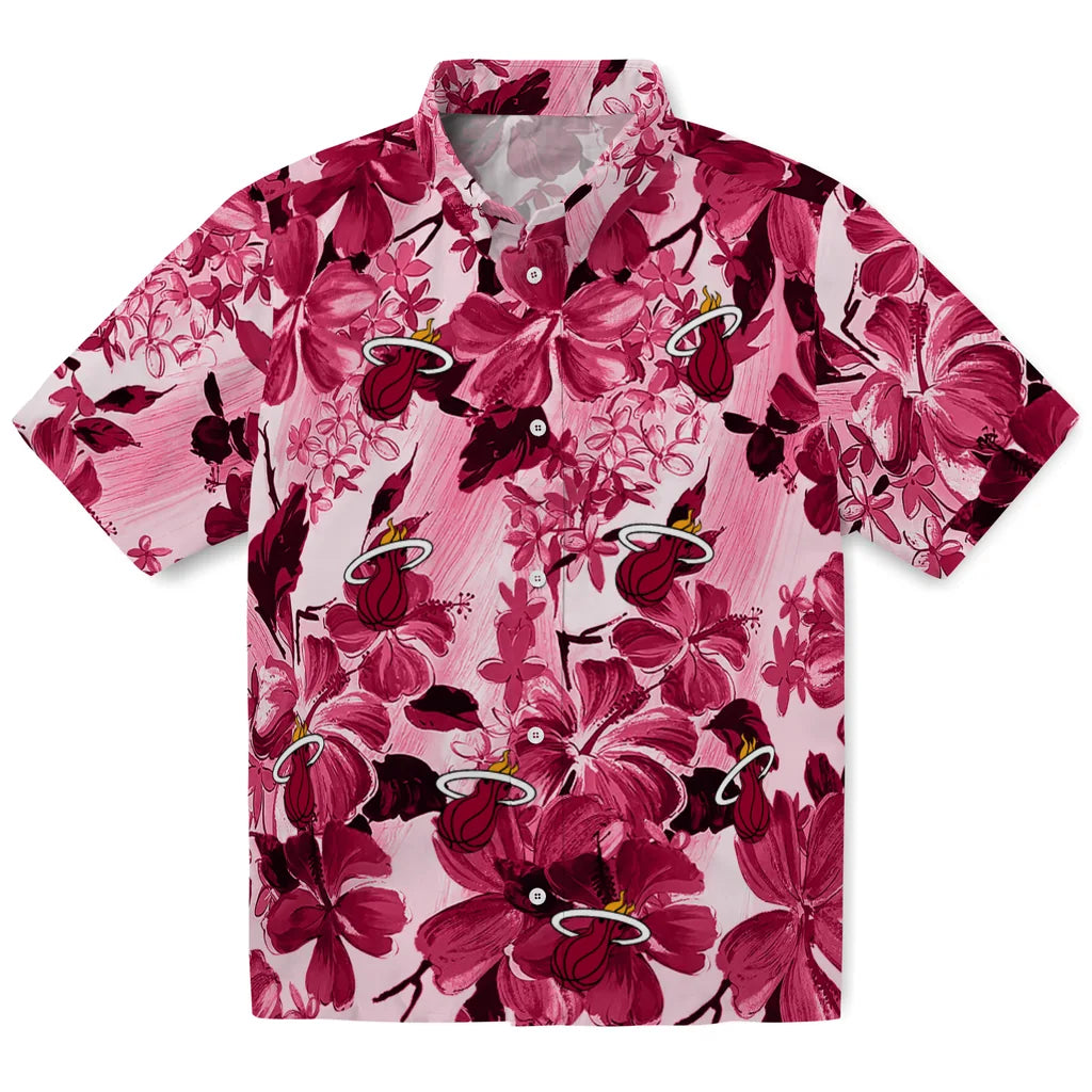 Miami Heat Hawaiian Shirt - Hibiscus Arrangement | Hula Hawaiian Shirts