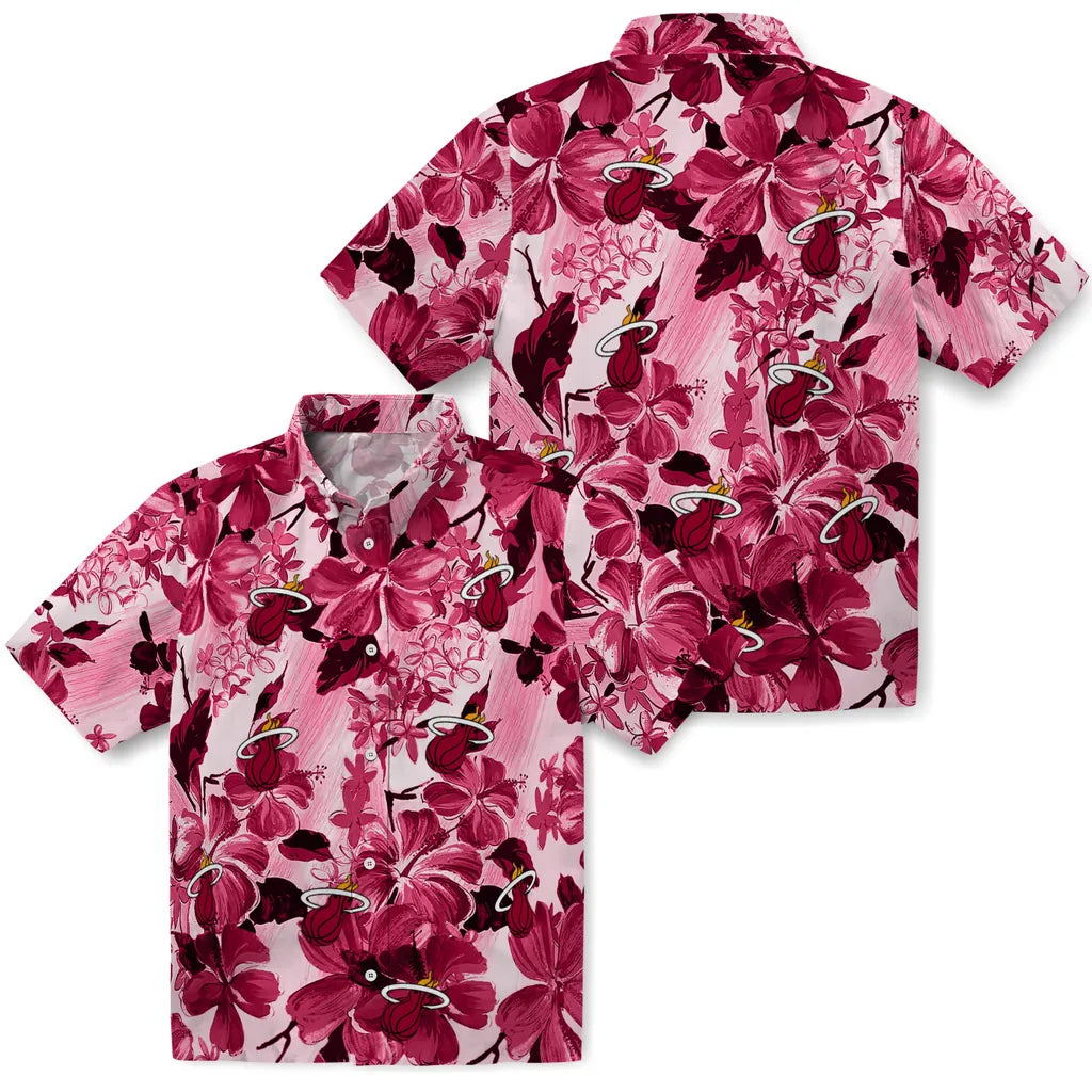 Miami Heat Hawaiian Shirt - Hibiscus Arrangement | Hula Hawaiian Shirts