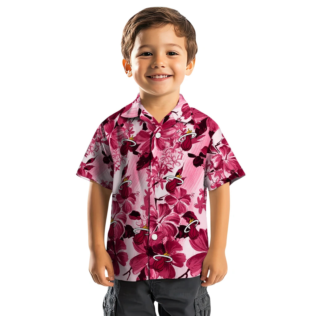 Miami Heat Hawaiian Shirt - Hibiscus Arrangement | Hula Hawaiian Shirts