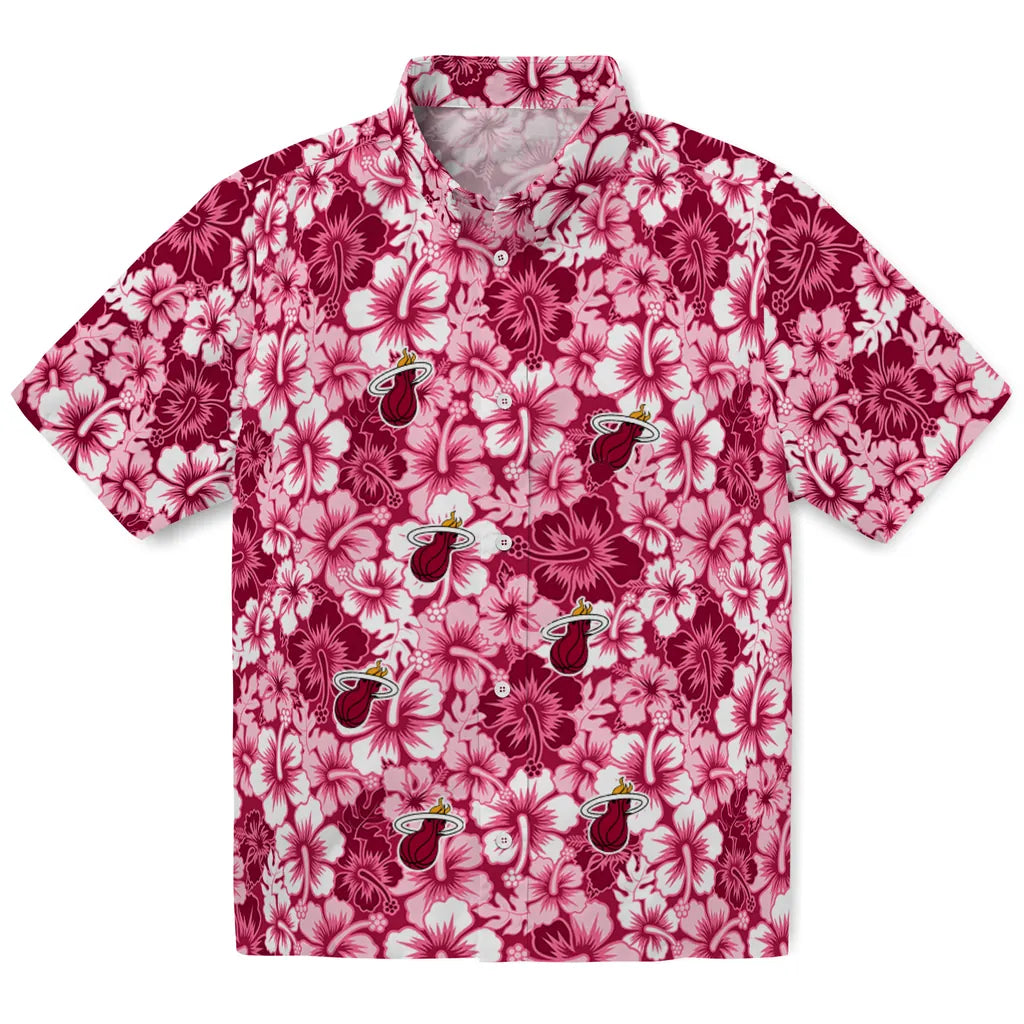 Miami Heat Hawaiian Shirt - Hibiscus Blooms | Hula Hawaiian Shirts