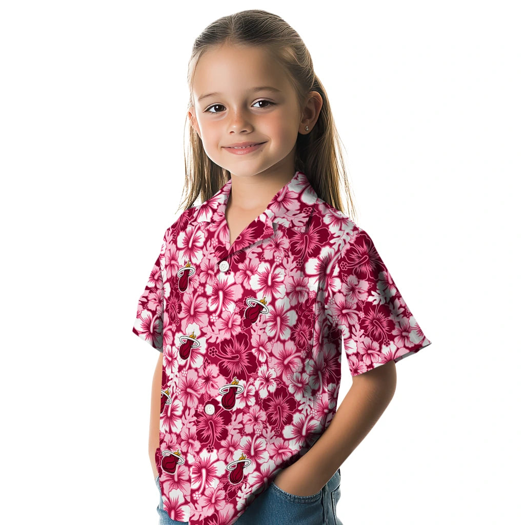 Miami Heat Hawaiian Shirt - Hibiscus Blooms | Hula Hawaiian Shirts