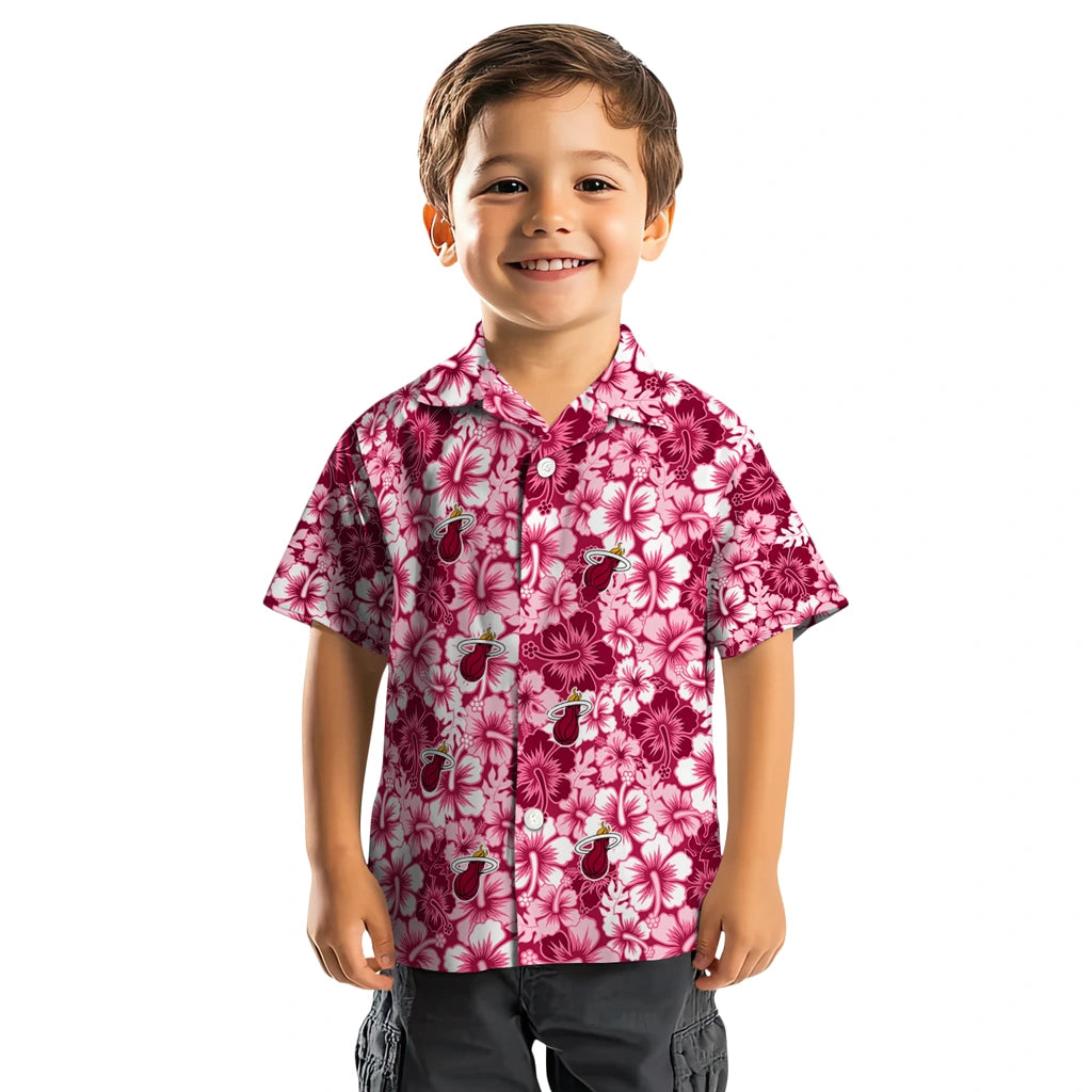 Miami Heat Hawaiian Shirt - Hibiscus Blooms | Hula Hawaiian Shirts