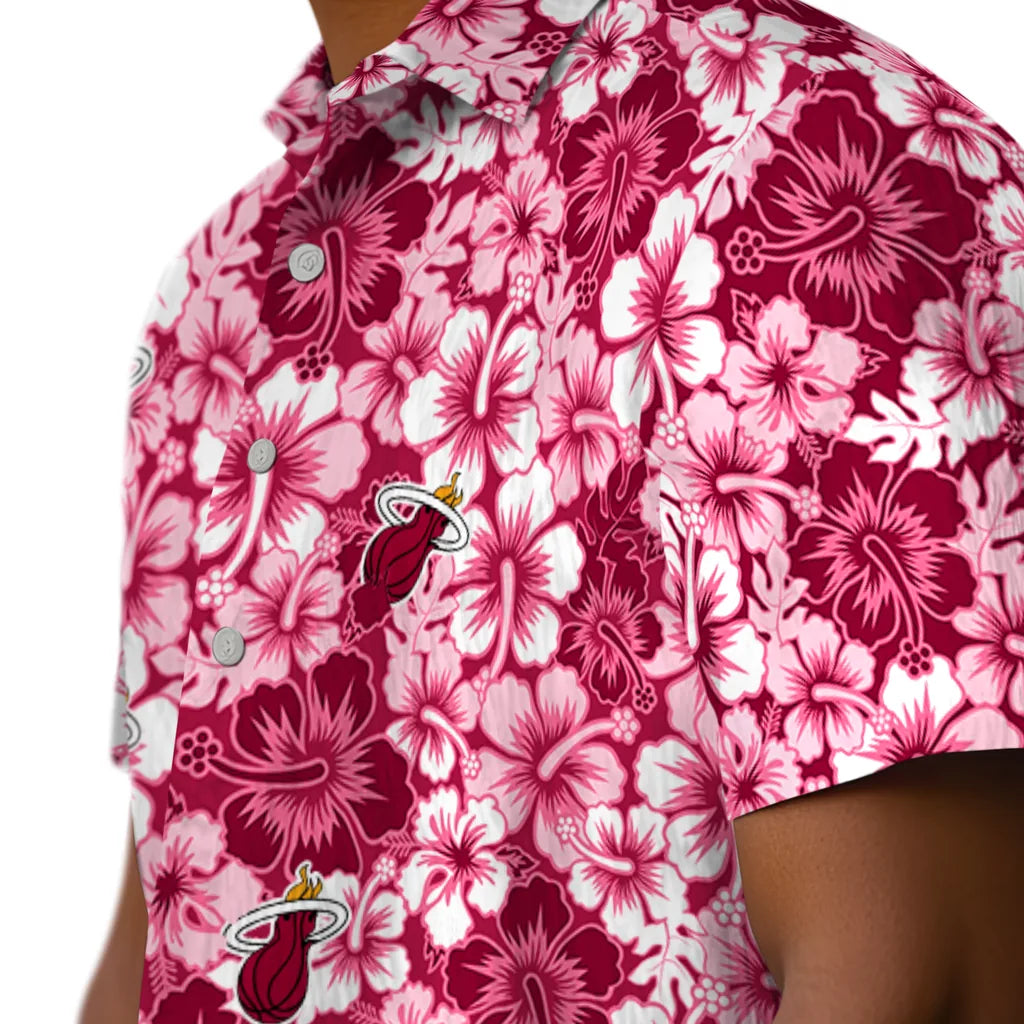 Miami Heat Hawaiian Shirt - Hibiscus Blooms | Hula Hawaiian Shirts