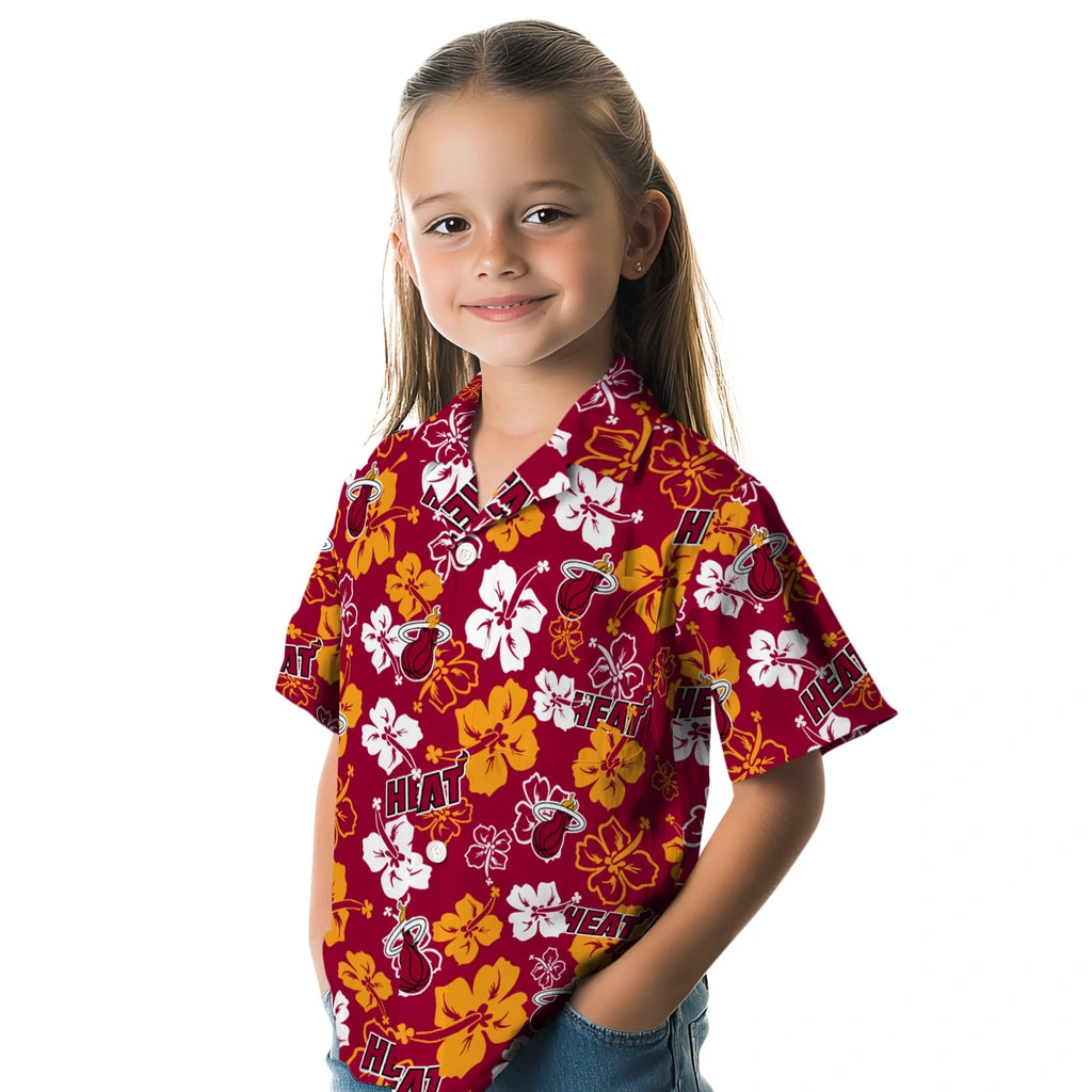 Miami Heat Hawaiian Shirt - Hibiscus Flower Design | Hula Hawaiian Shirts