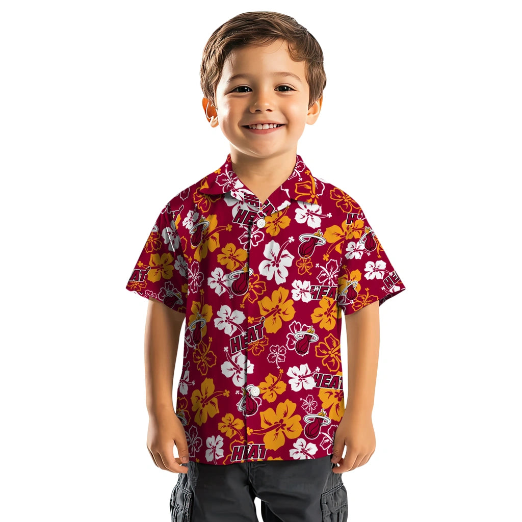 Miami Heat Hawaiian Shirt - Hibiscus Flower Design | Hula Hawaiian Shirts
