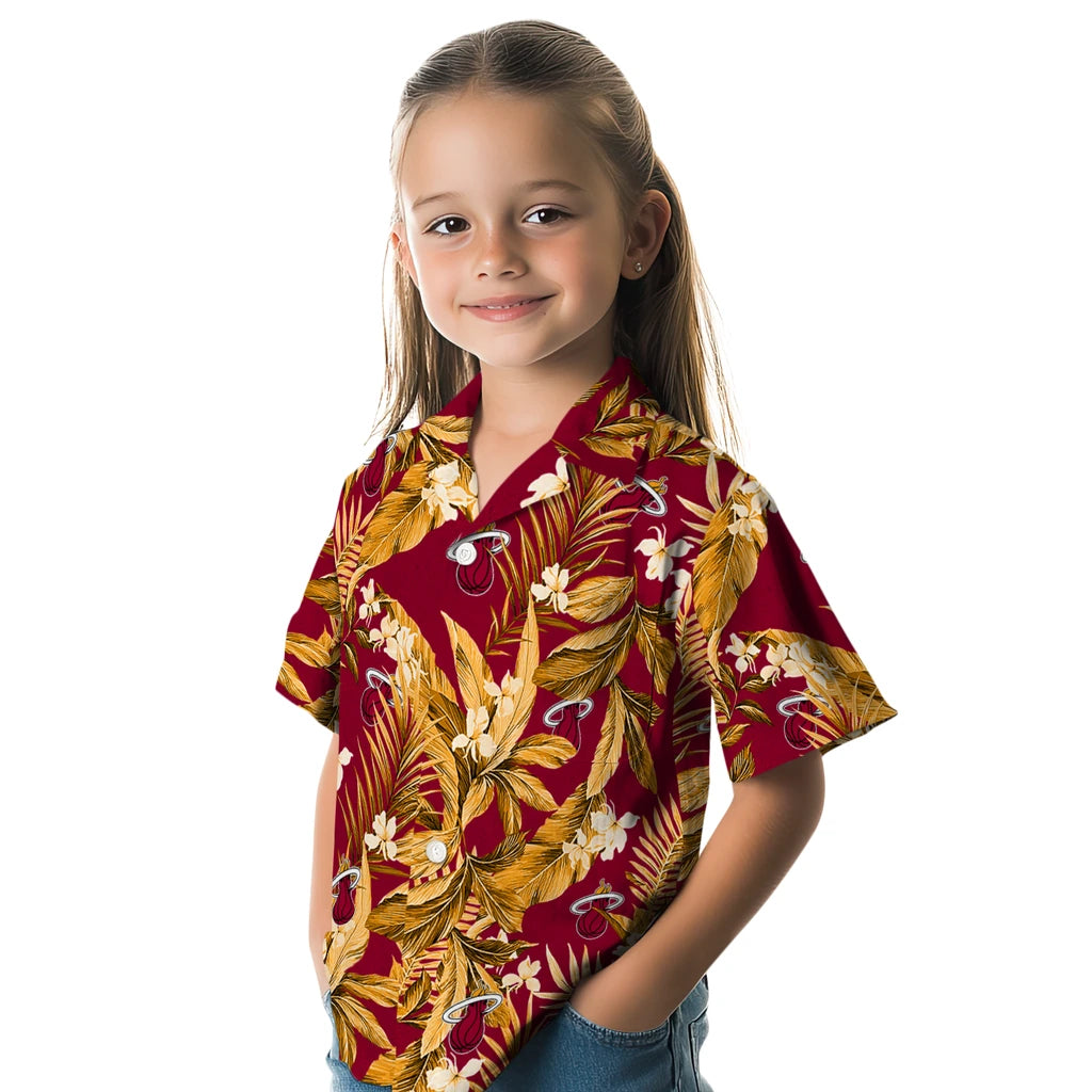 Miami Heat Hawaiian Shirt - Palm Leaves | Hula Hawaiian Shirts
