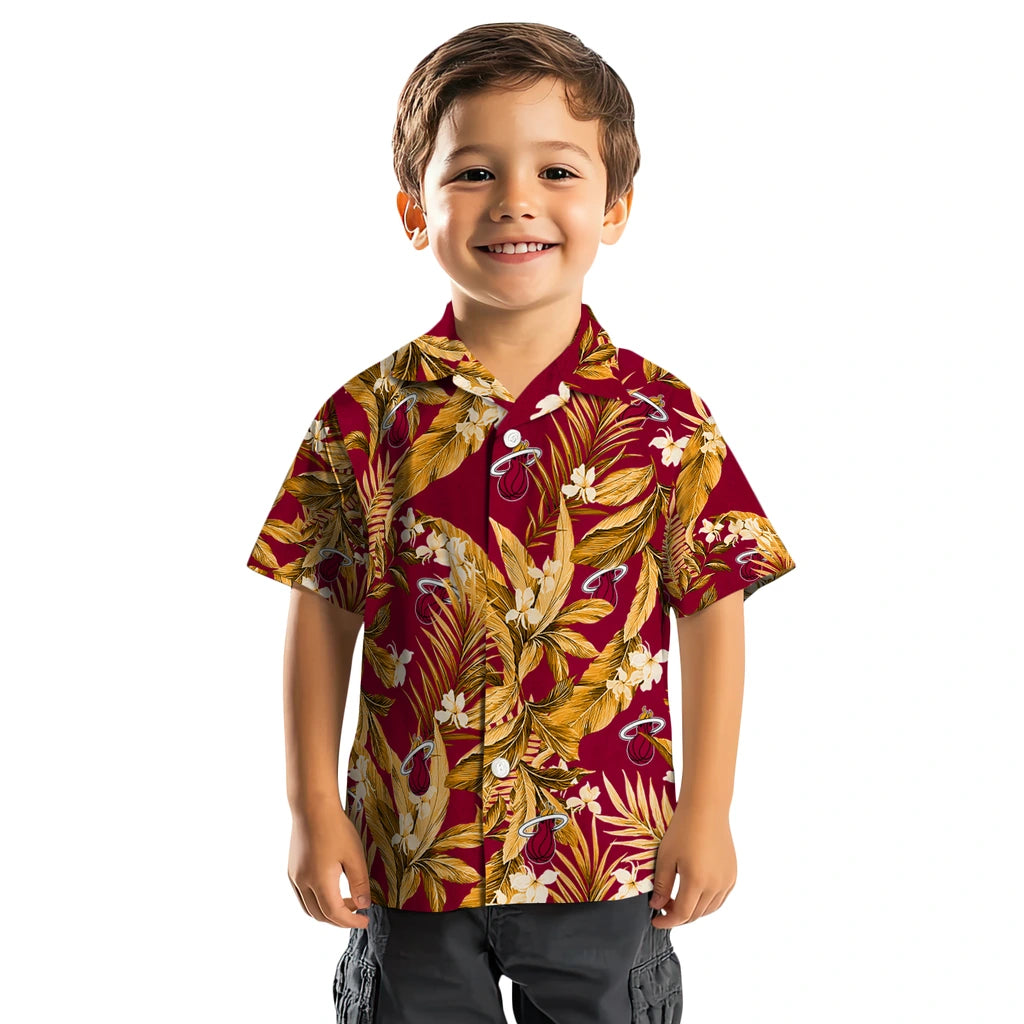 Miami Heat Hawaiian Shirt - Palm Leaves | Hula Hawaiian Shirts