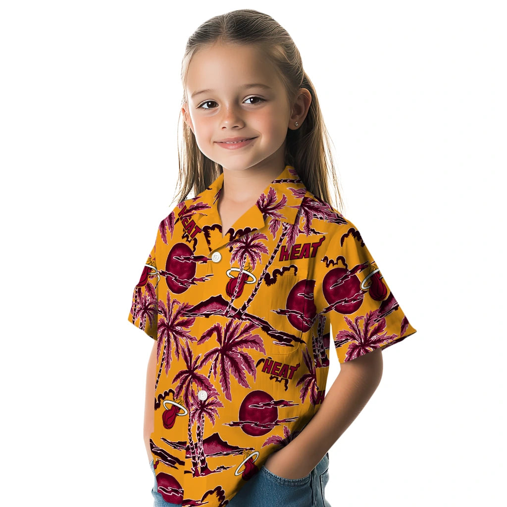 Miami Heat Hawaiian Shirt - Palm Sunset | Hula Hawaiian Shirts
