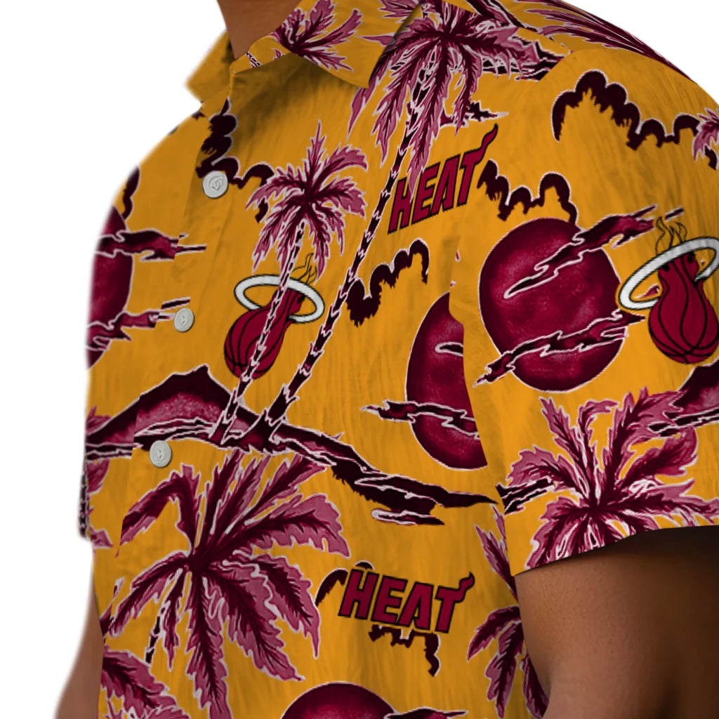 Miami Heat Hawaiian Shirt - Palm Sunset | Hula Hawaiian Shirts
