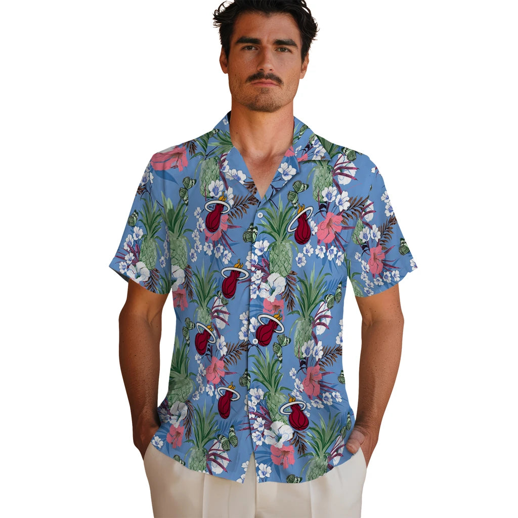 Miami Heat Hawaiian Shirt - Pineapple Bouquet | Hula Hawaiian Shirts
