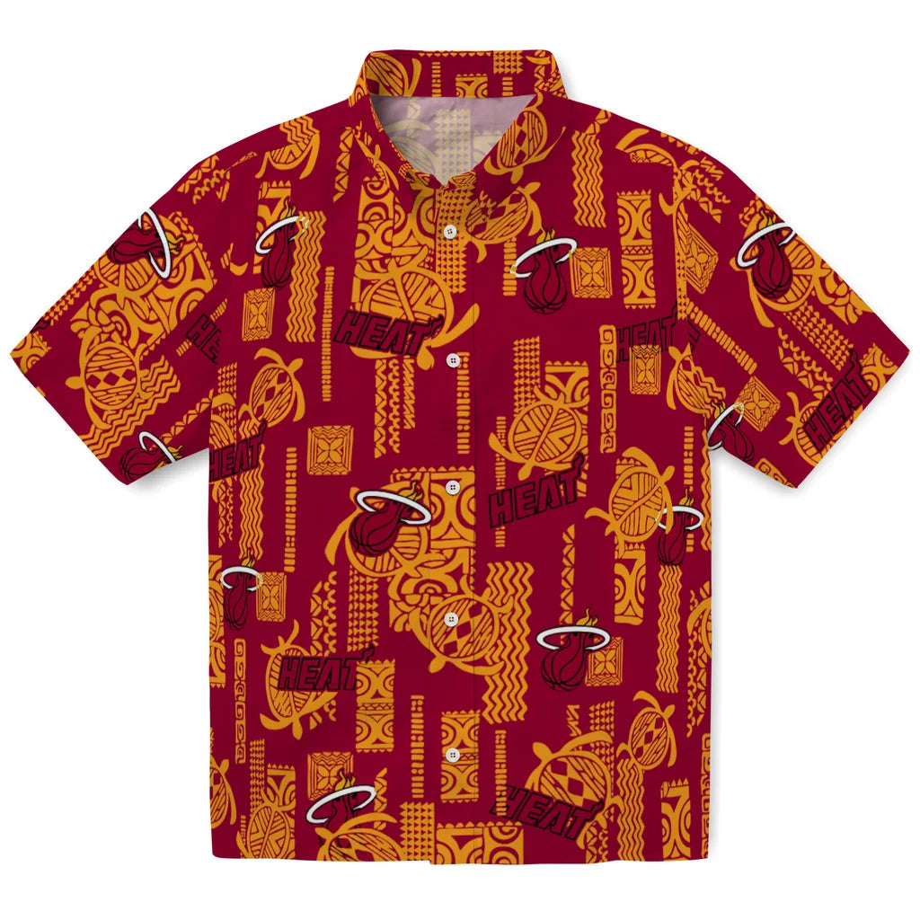 Miami Heat Hawaiian Shirt - Turtle Lines | Hula Hawaiian Shirts
