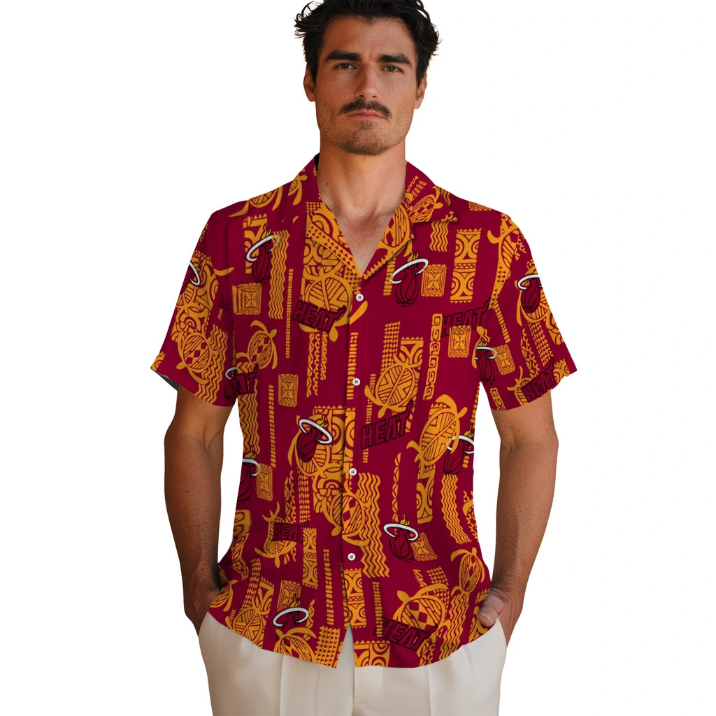Miami Heat Hawaiian Shirt - Turtle Lines | Hula Hawaiian Shirts
