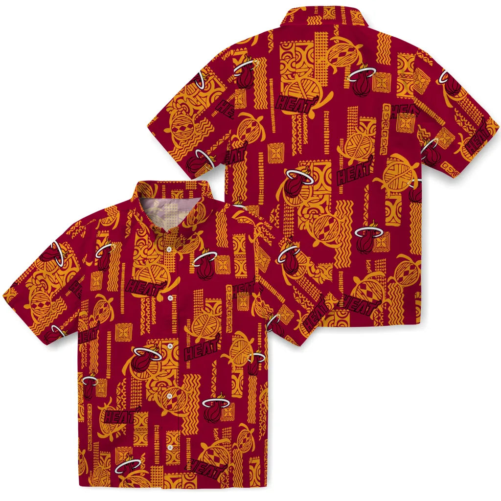 Miami Heat Hawaiian Shirt - Turtle Lines | Hula Hawaiian Shirts