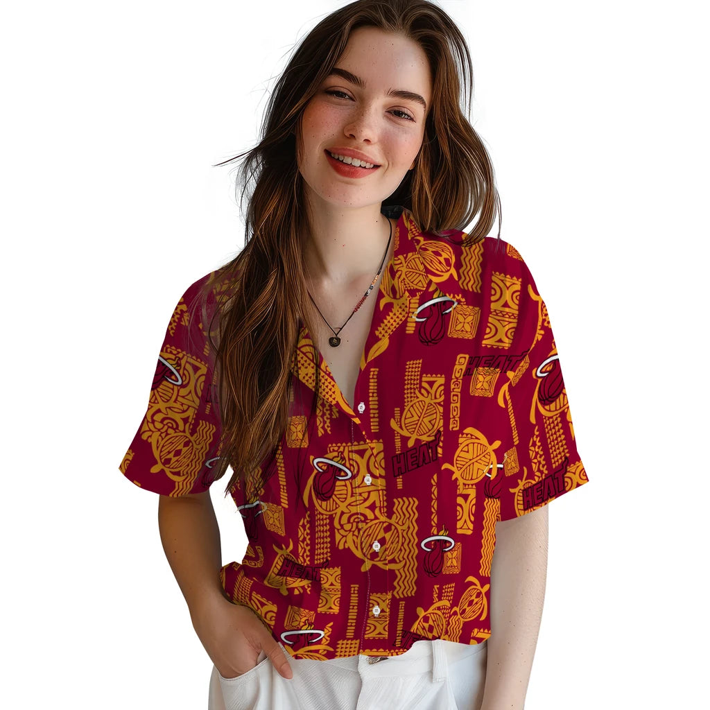 Miami Heat Hawaiian Shirt - Turtle Lines | Hula Hawaiian Shirts