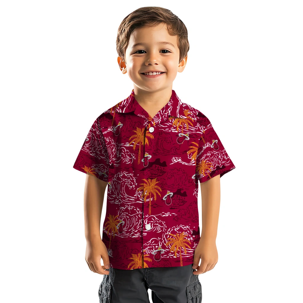Miami Heat Hawaiian Shirt - Wave Palm | Hula Hawaiian Shirts